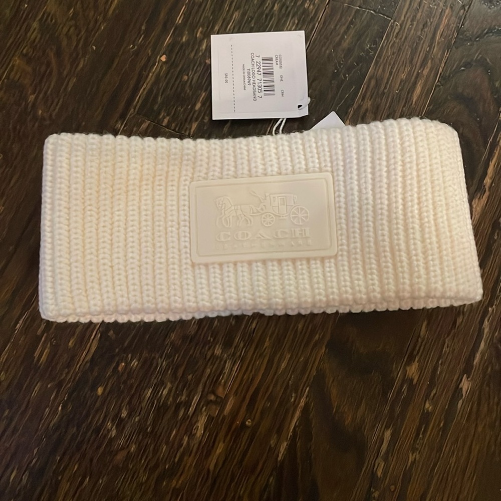 Coach cream winter headband